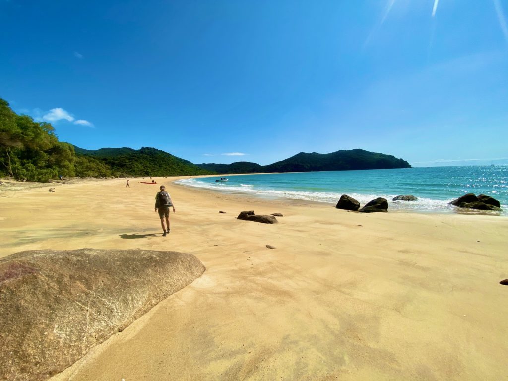 Abel Tasman Julia Hiking on Beach