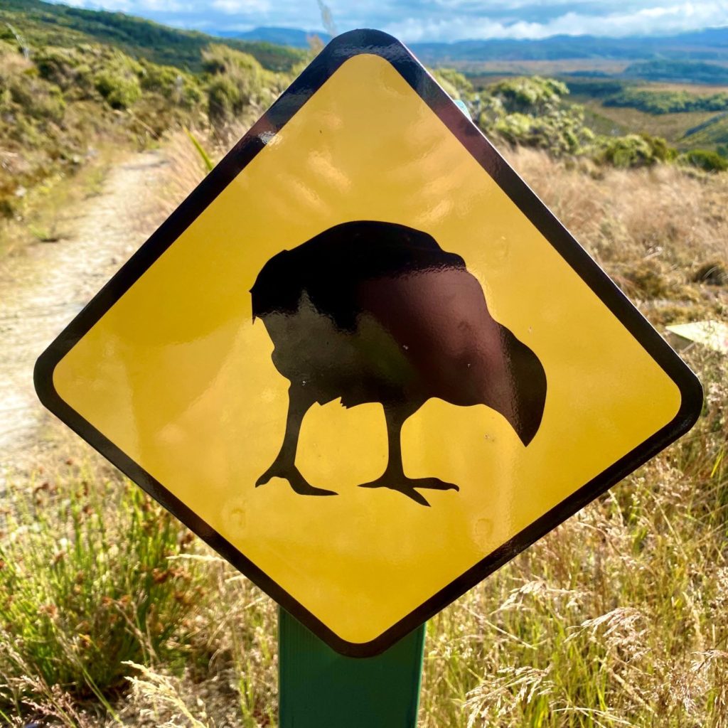 Takahe crossing sign on Heaphy Track