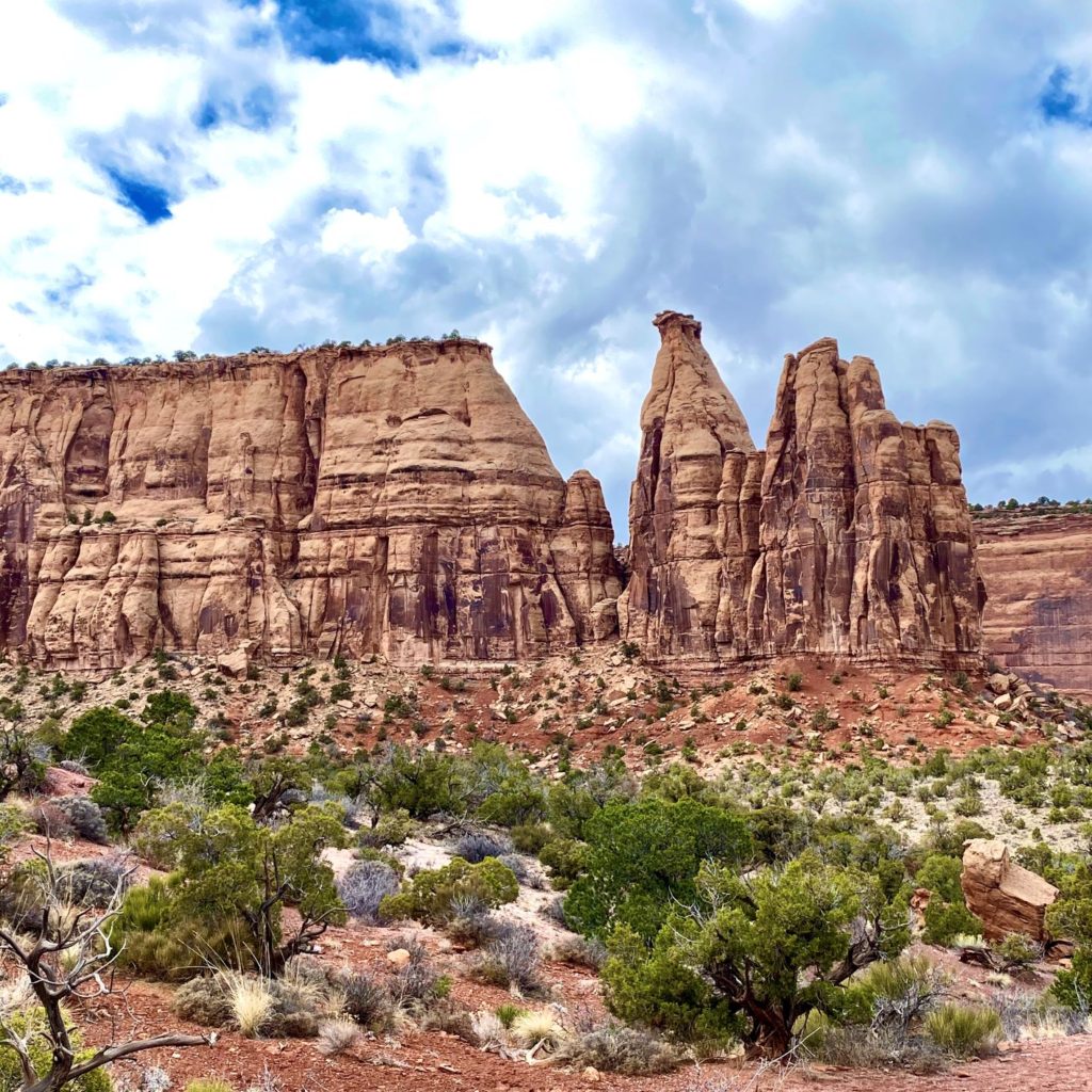 Hiking Colorado National Monument Rock Columns Wall