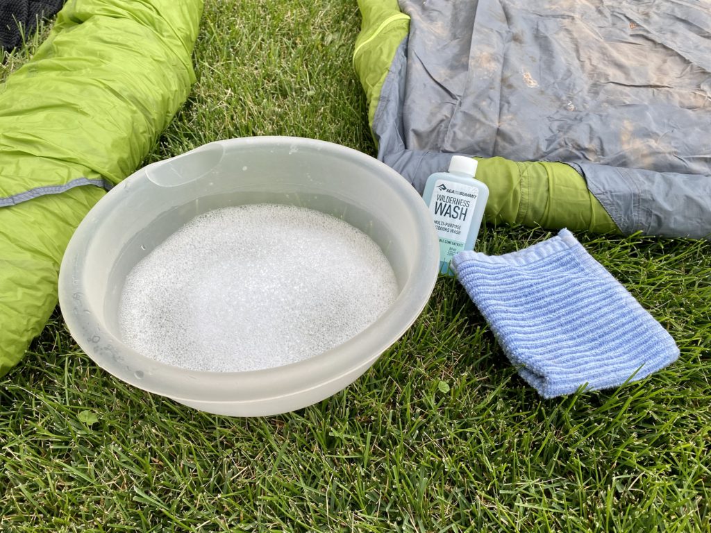 Spot cleaning for tent care